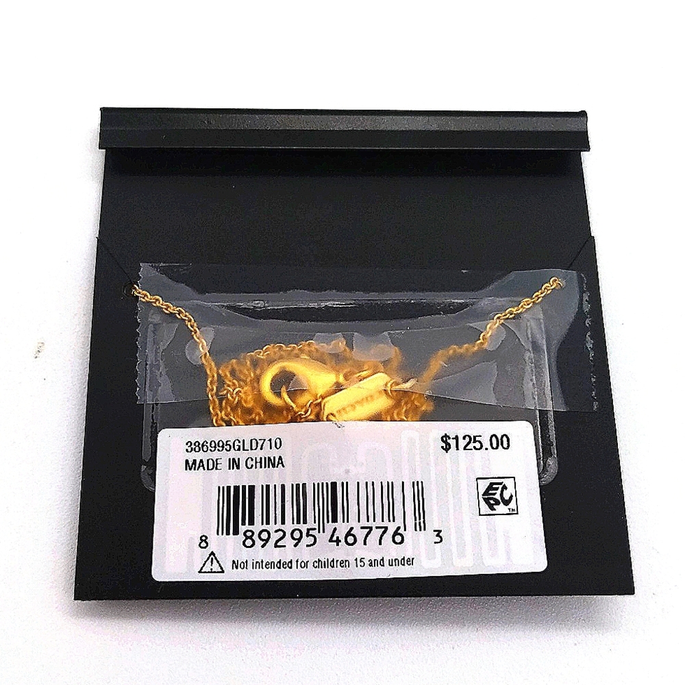 COACH Pave Halo Necklace in Gold NWT $125 - Picture 4 of 8